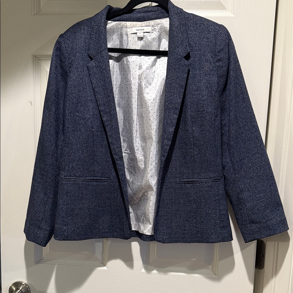 Kensie Dark Blue Textured Blazer